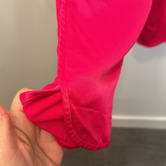 Sold out in stores! Zara fushia pink pants satin like pants woman size XS - Picture 7 of 10